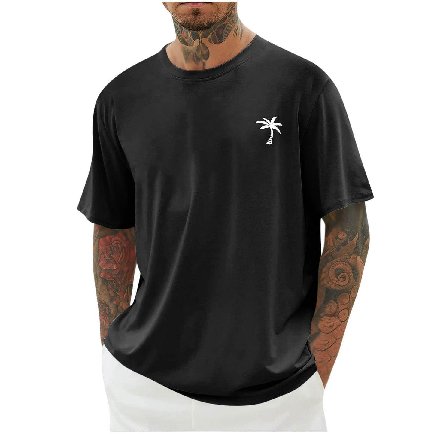 Qixiu Men’s Oversized Vintage T-Shirt