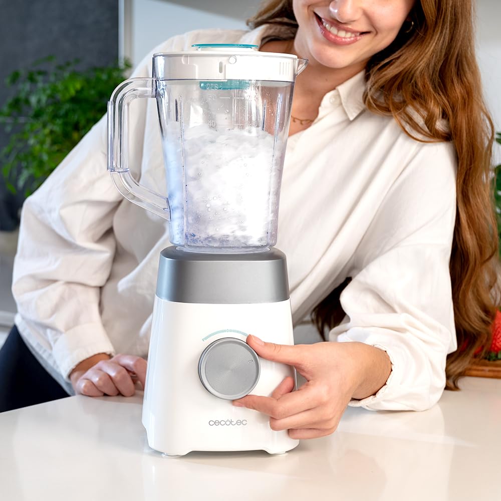 Cecotec Standmixer Power Black Titanium 1800MAX Blend It, 1800 W maximale Leistung, 5 Geschwindigkeiten, 6 Klingen aus Edelstahl, Ice-Crush-Funktion, Turbo- und Smoothie-Funktion, AutoClean-Funktion