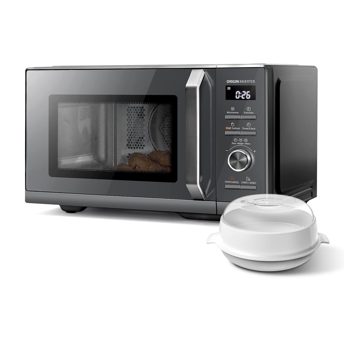 Toshiba MW2-MG20PF(BK)/GE Mikrowellenherd 800 W mit knuspriger Grill- & Kombigarfunktion, 5 Leistungsstufen, 1000 W Grillleistung, Schwarz