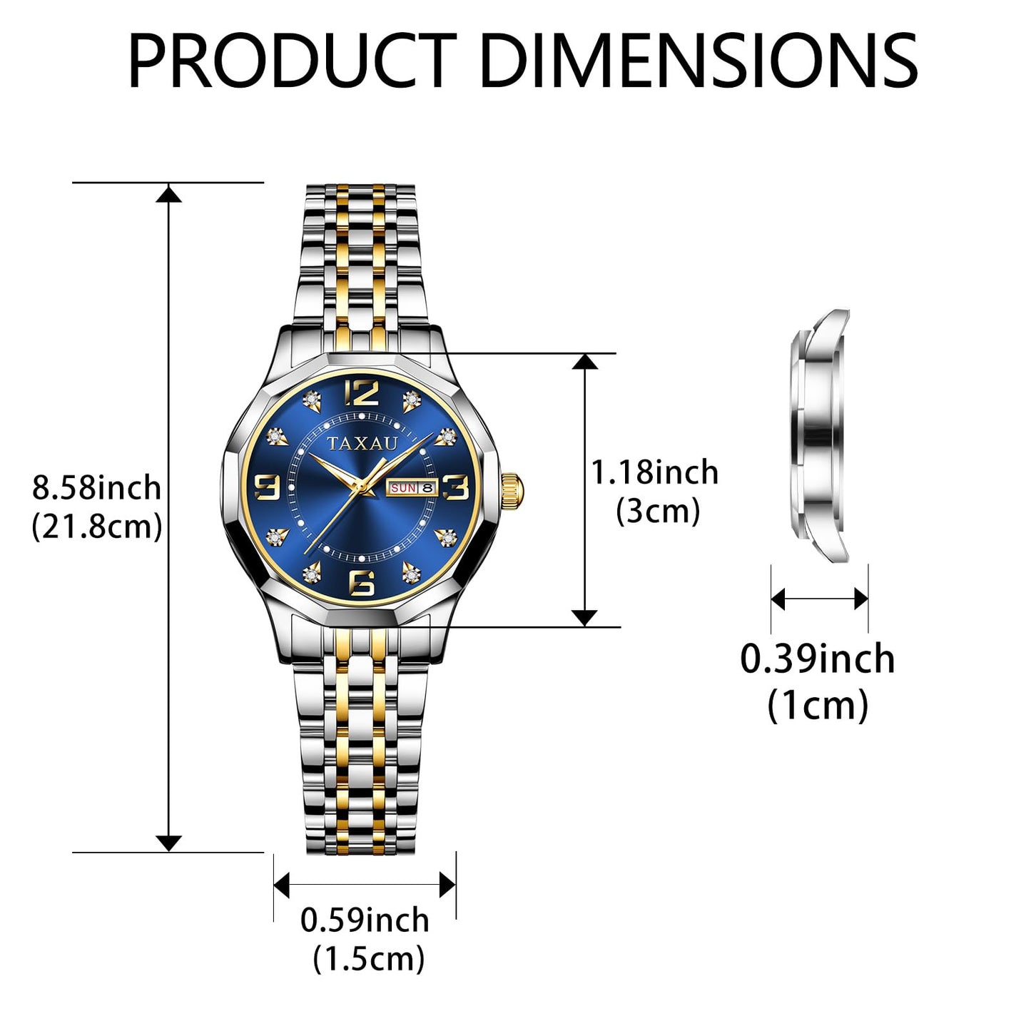 Taxau Uhr Frauen Luxus Edelstahl Uhren Frauen Kleid für Frauen wasserdichte Analog Quarz Damenuhren Klassische Reloj para Mujer