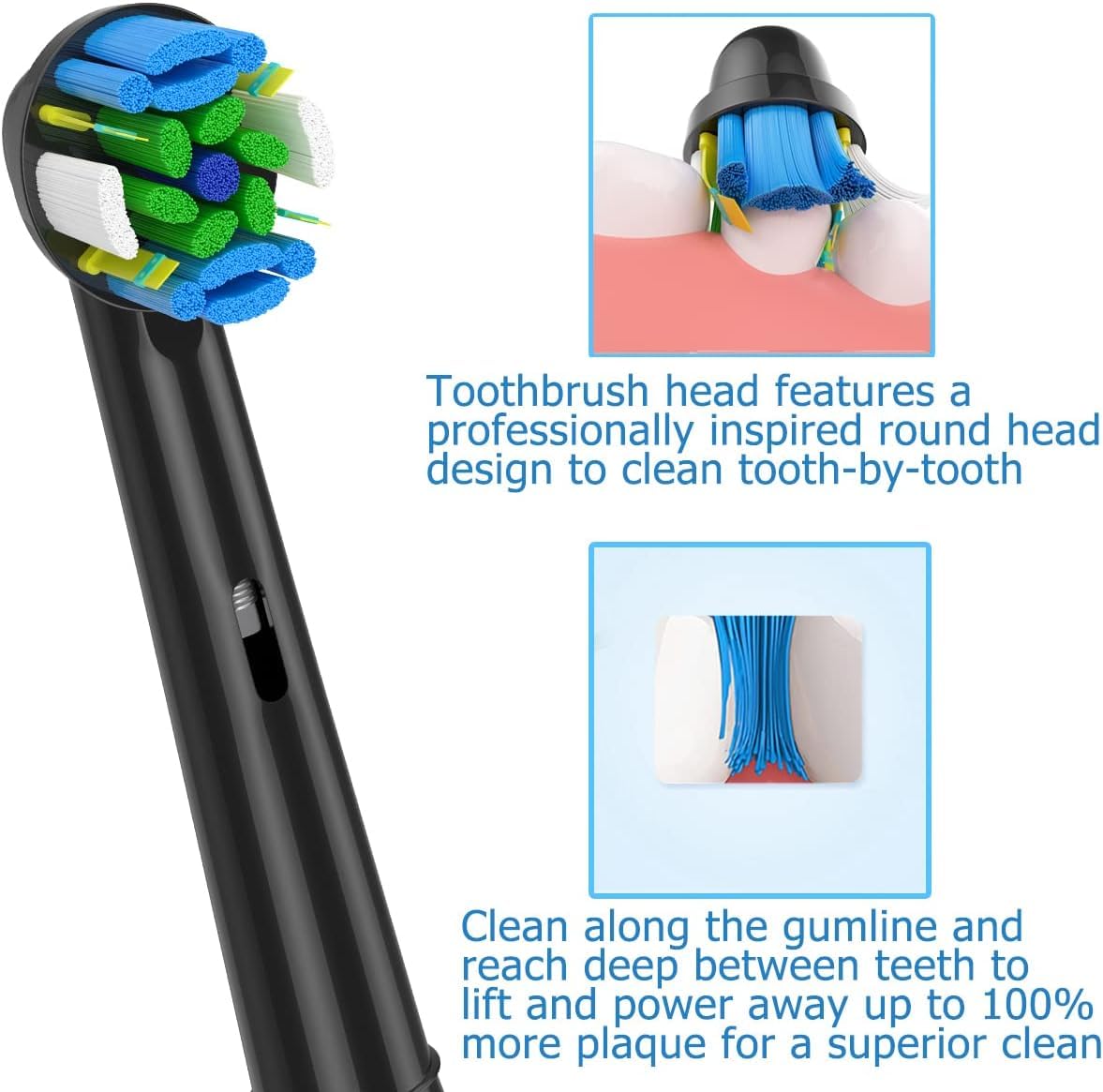 Qitizu Aufsteckbürsten Kompatibel mit Braun Oral b Elektrische Zahnbürste, 4 Floss, 4 Precision, 4 Sensitive, 4 EfficientClean Zahnbürstenaufsatz Aufsätze (16 Weiß)