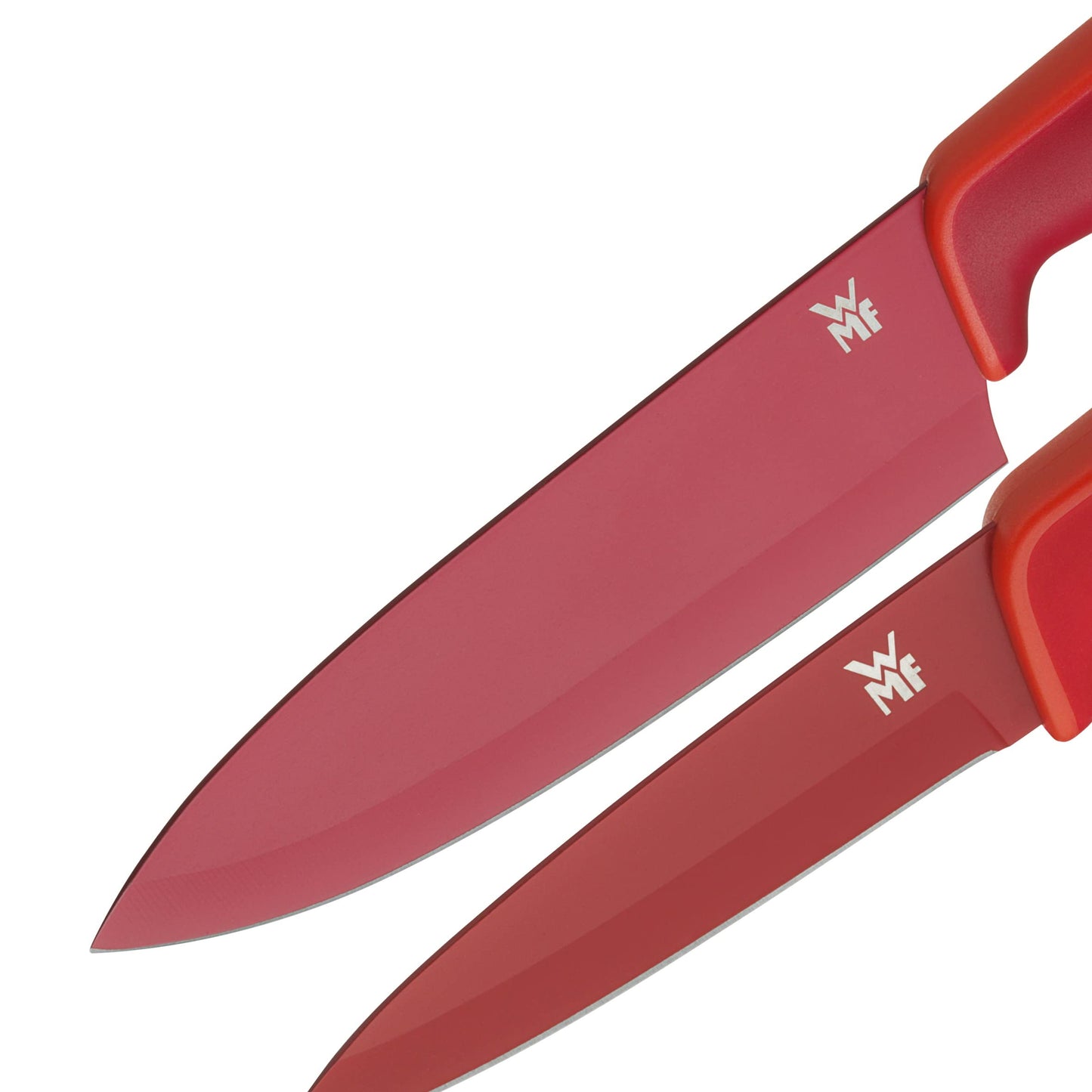 WMF Touch Messerset 2-teilig, Küchenmesser mit Schutzhülle, Spezialklingenstahl antihaftbeschichtet, scharf, Kochmesser, Gemüsemesser, schwarz