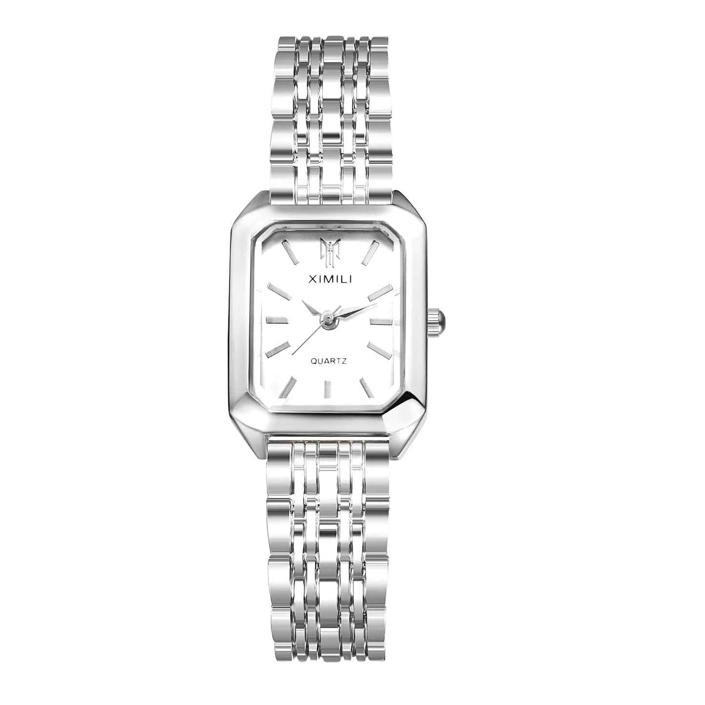 Silverora Wristwatches Women Square Women's Watches: Rectangular Analogue Quartz Watches Removable Watches with Bar Scale Gifts for Women Girls