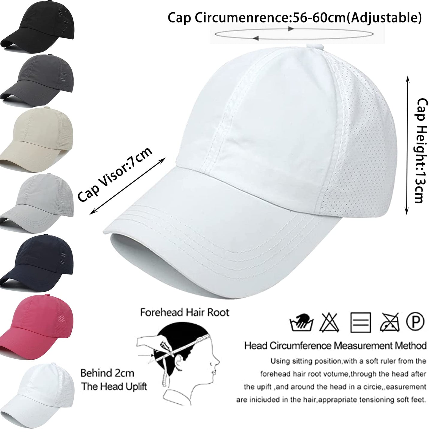 Womens Ponytail Hat Baseball Cap, Adjustable Criss Cross Baseball Cap High Bun Unisex Quick Drying Trucker Hats