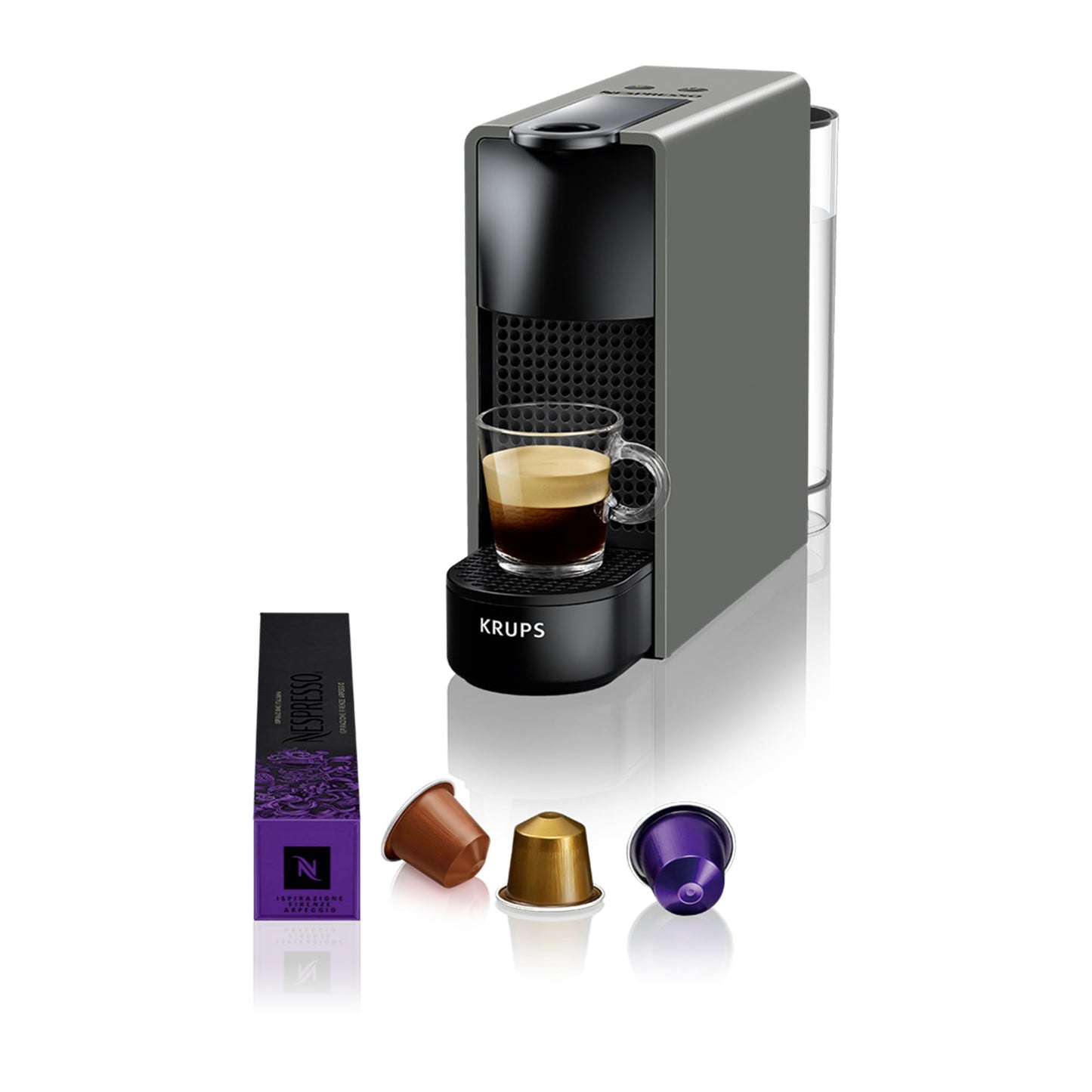 Krups Nespresso Essenza Mini XN1108 Kaffeekapselmaschine | 19 bar | Energiesparmodus | 1260 W|0,6 Liter | 8.03 x 3.31 x 12.99 cm|schwarz