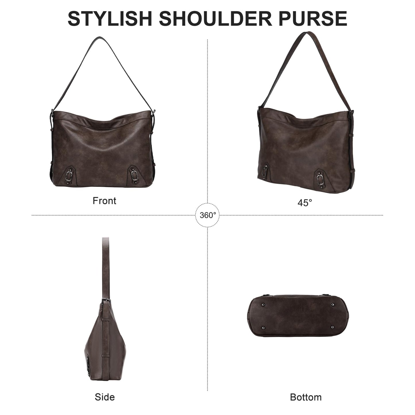Chase Chic Women's Handbag – Leather Crossbody & Shopper Hobo Bag Set