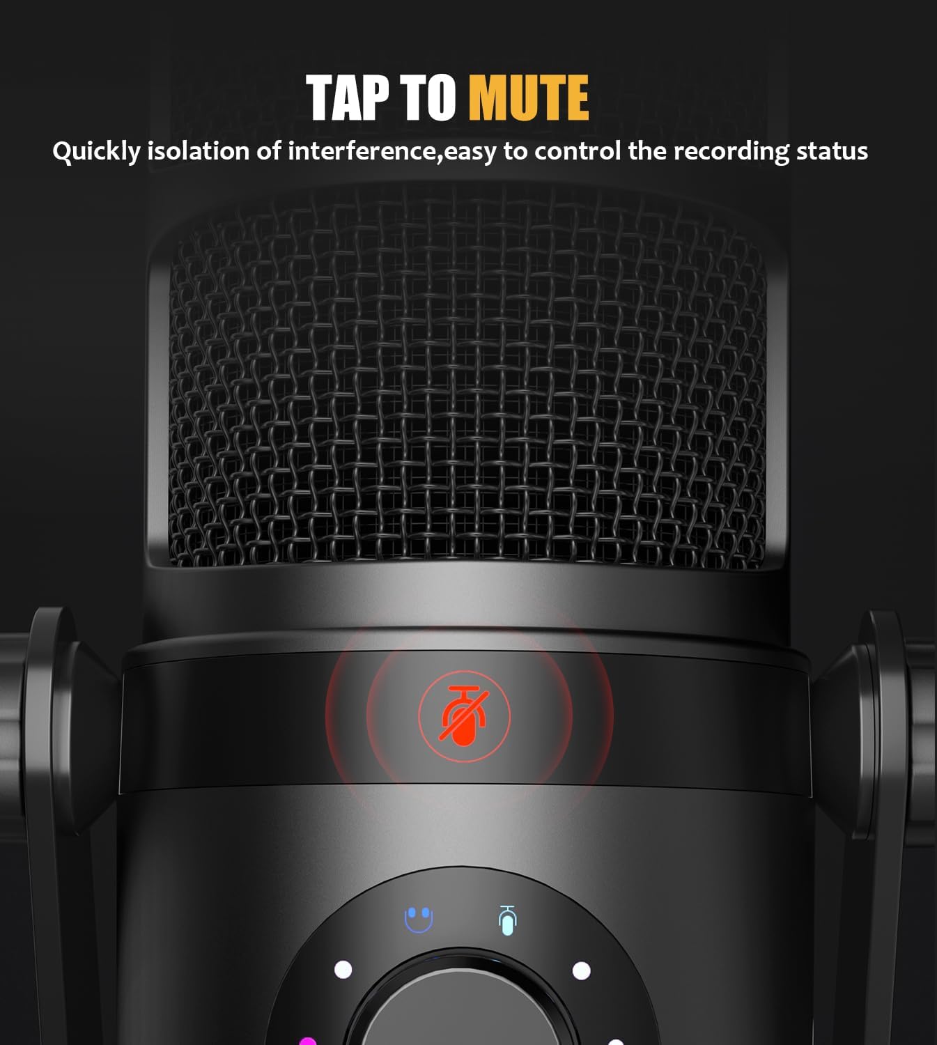 MAONO Dynamisches Mikrofon, USB/XLR-Podcast-PC-Mikrofon mit Software, EQ, Tap-to-Mute, Gain-Regler und Lautstärkeregler, Studiomikrofon für Rundfunk, Aufnahme, Streaming und Gaming (PD400X)