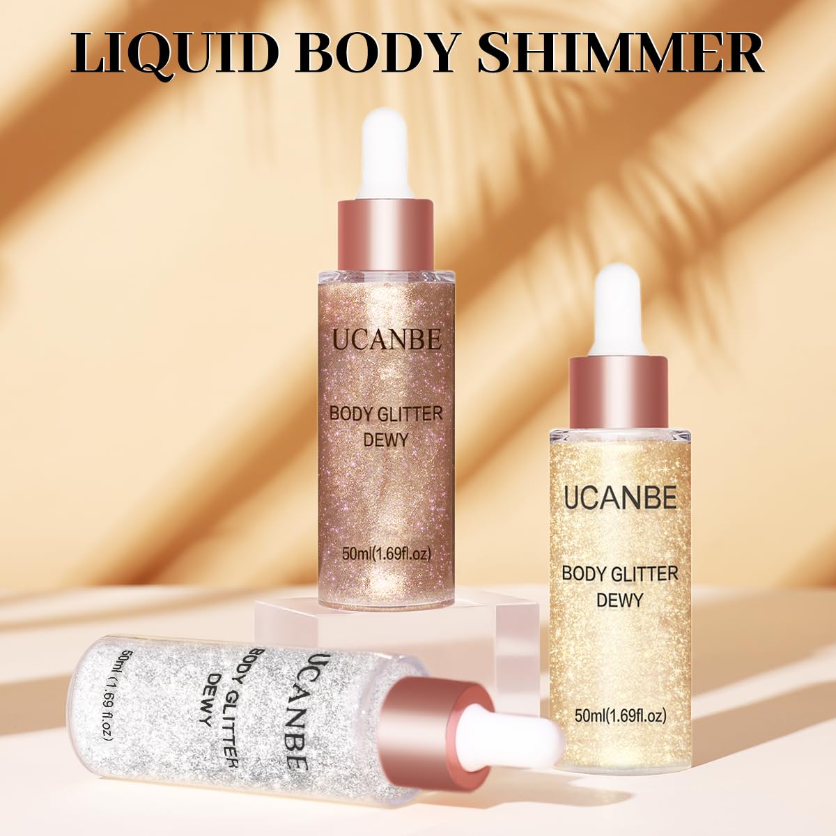 UCANBE Liquid Highlighter – Hydrating Body & Face Luminizer (3 Bottles)