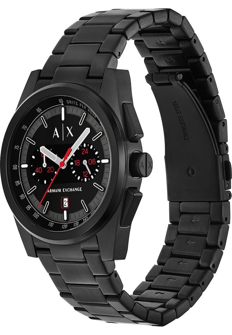 Armani Exchange Watch for Men, Quartz Movement and 42mm Case Size with Stainless Steel, Leather or Silicone Strap