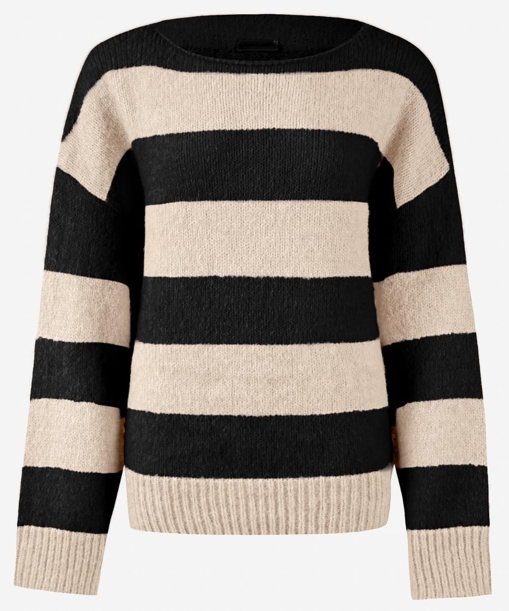 SASSYCLASSY Women’s Striped Oversize Sweater