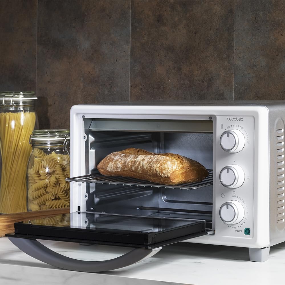 Cecotec Tischofen Bake&Toast 1090 Black, 10 L, 1000 W, 60-Minuten-Timer, Temperaturregelung bis zu 230ºC, Backblech, Grillrost und Zange mit Griff