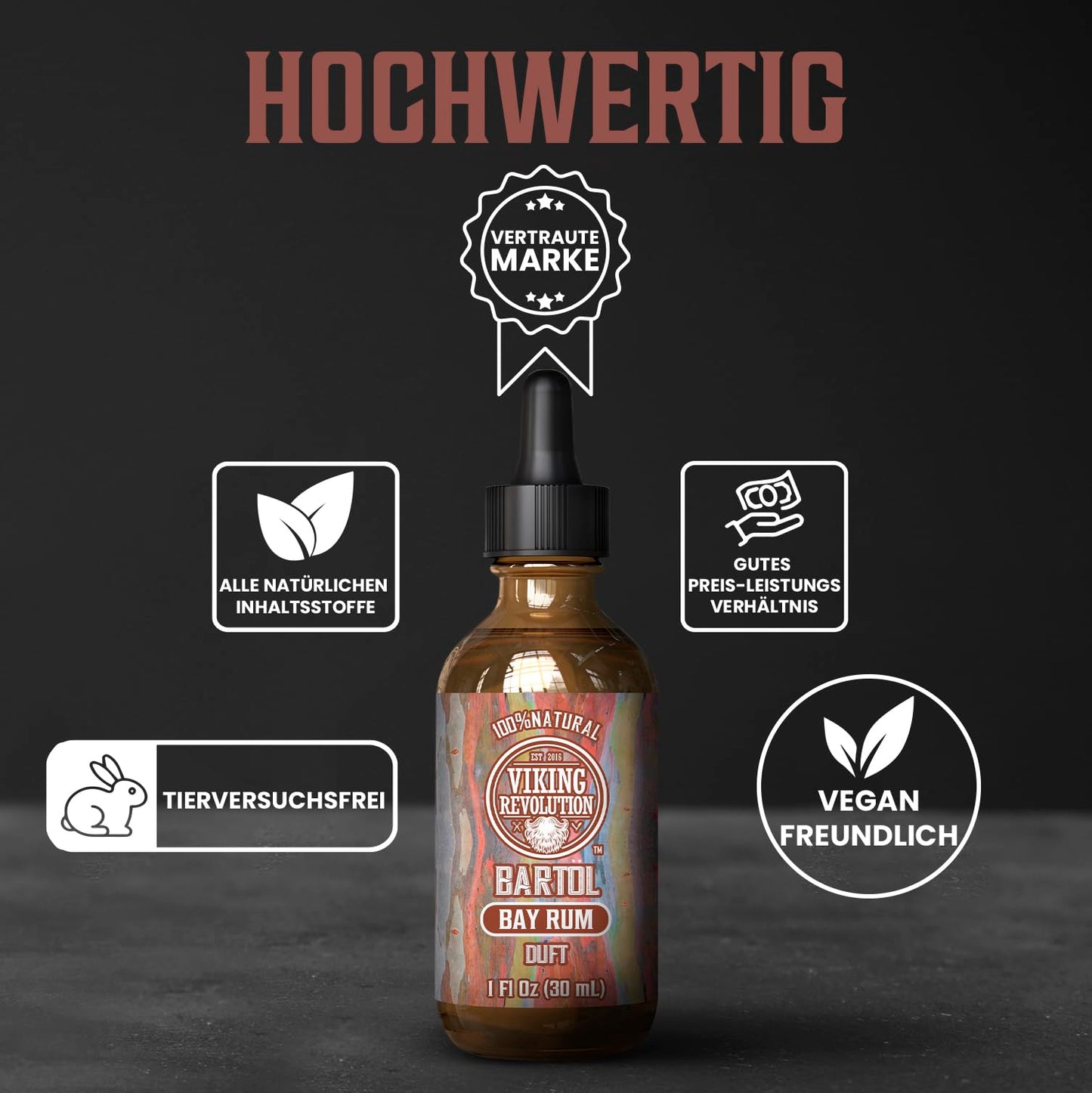 Viking Revolution - Bartöl - Macht Weich, Schützt und Stärkt - Natürliches Argan- und Jojobaöl - Bartöl Herren - Geschenke Für Männer - Sandelholz - 30 ml