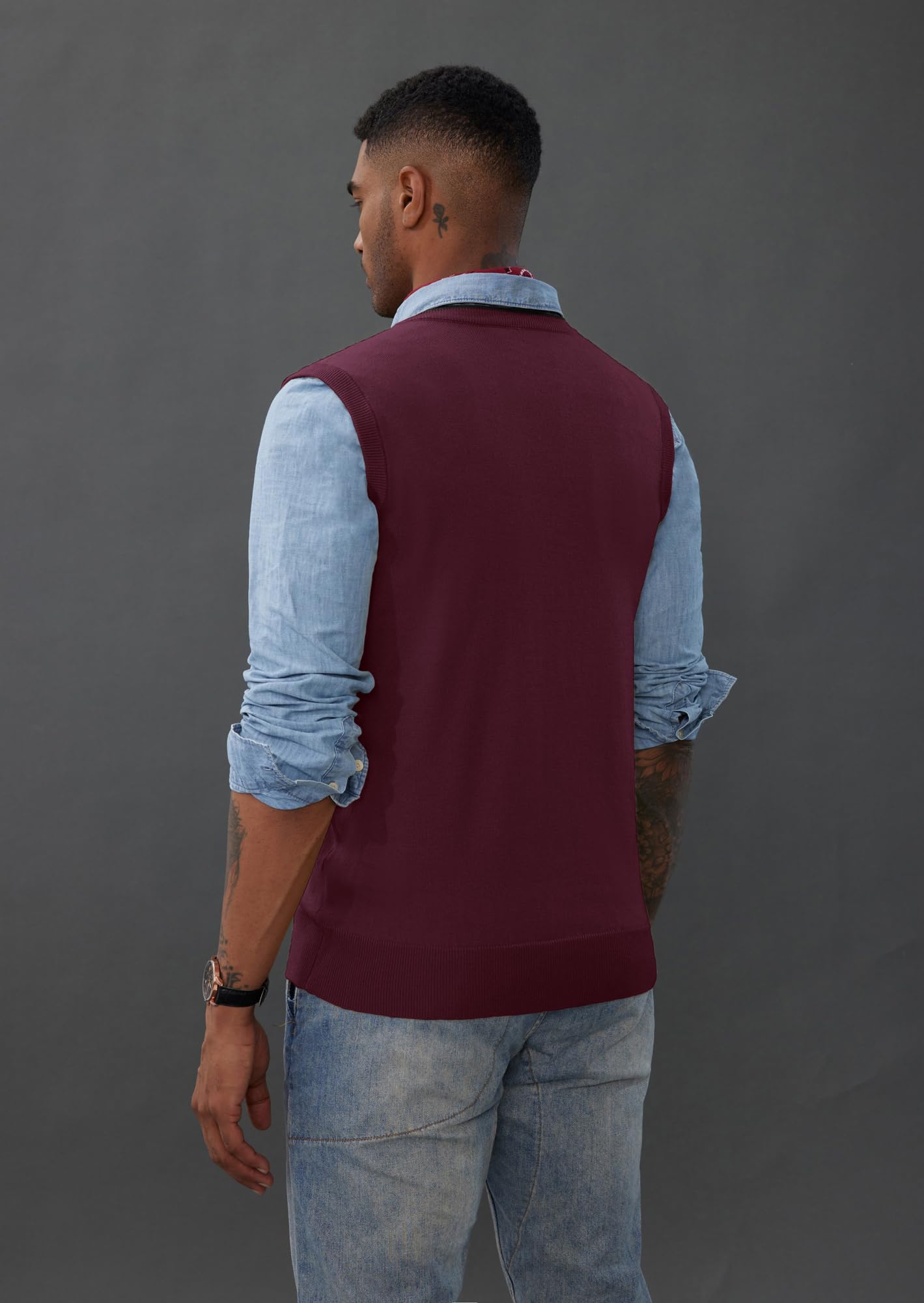 PJ PAUL JONES Men’s Sweater Vest – Wool Blend V-Neck Pullover