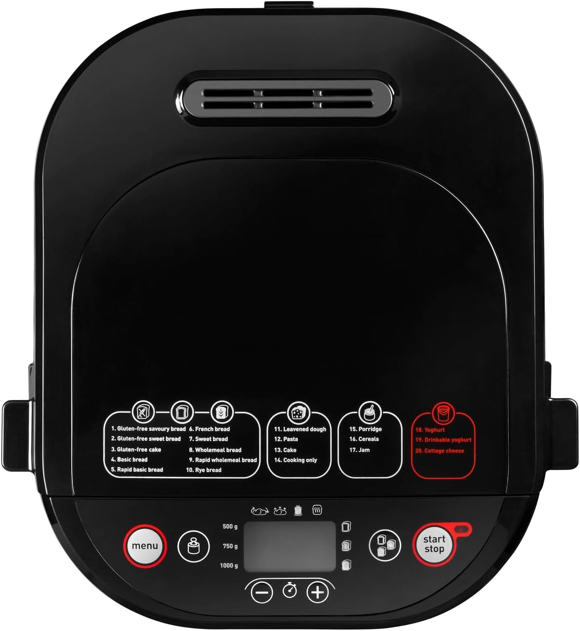 Tefal Brotbackautomat Pain & Délices, 20 Backprogramme, 3 Brotgrößen und Bräunungsstufen einstellbar, auch für Kuchen - Pizza - Nudelteig, Backform antihaftbeschichtet, schwarz/Edelstahl