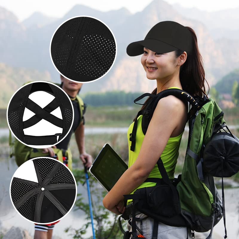 Womens Ponytail Hat Baseball Cap, Adjustable Criss Cross Baseball Cap High Bun Unisex Quick Drying Trucker Hats