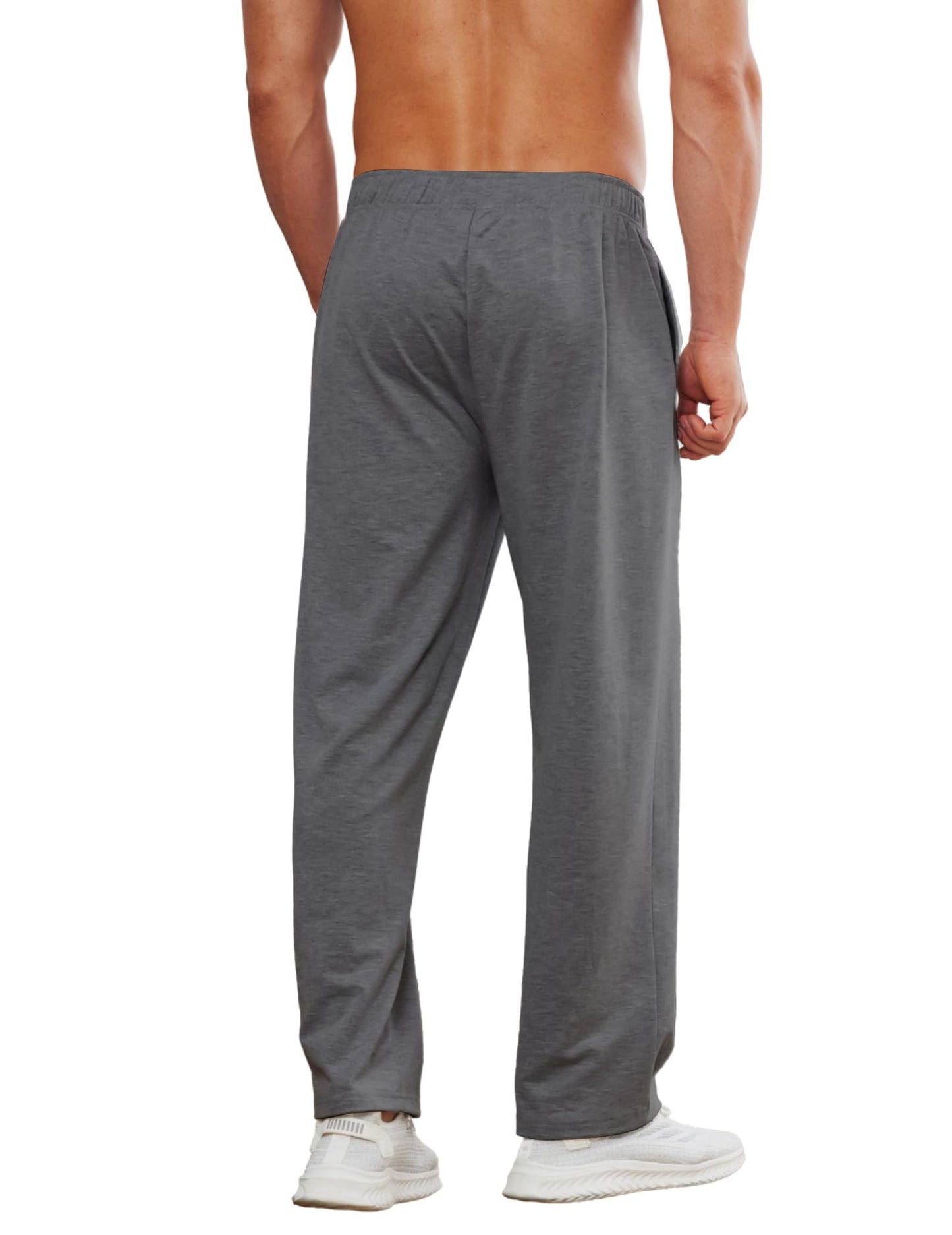 PINSPARK Men's Rehab Joggers with Full-Length Zipper