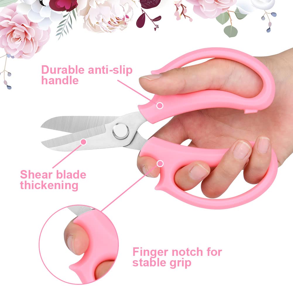 OFFCUP Gartenschere, Bypass Baumschere Bequeme, Stahl-klingen Blumenschere Und Ein Paar Grüne Handschuhe, Antihaftbeschichtet Rebschere, Edelstahl-klingen Rosenschere Für Frische Äste Und Zweige