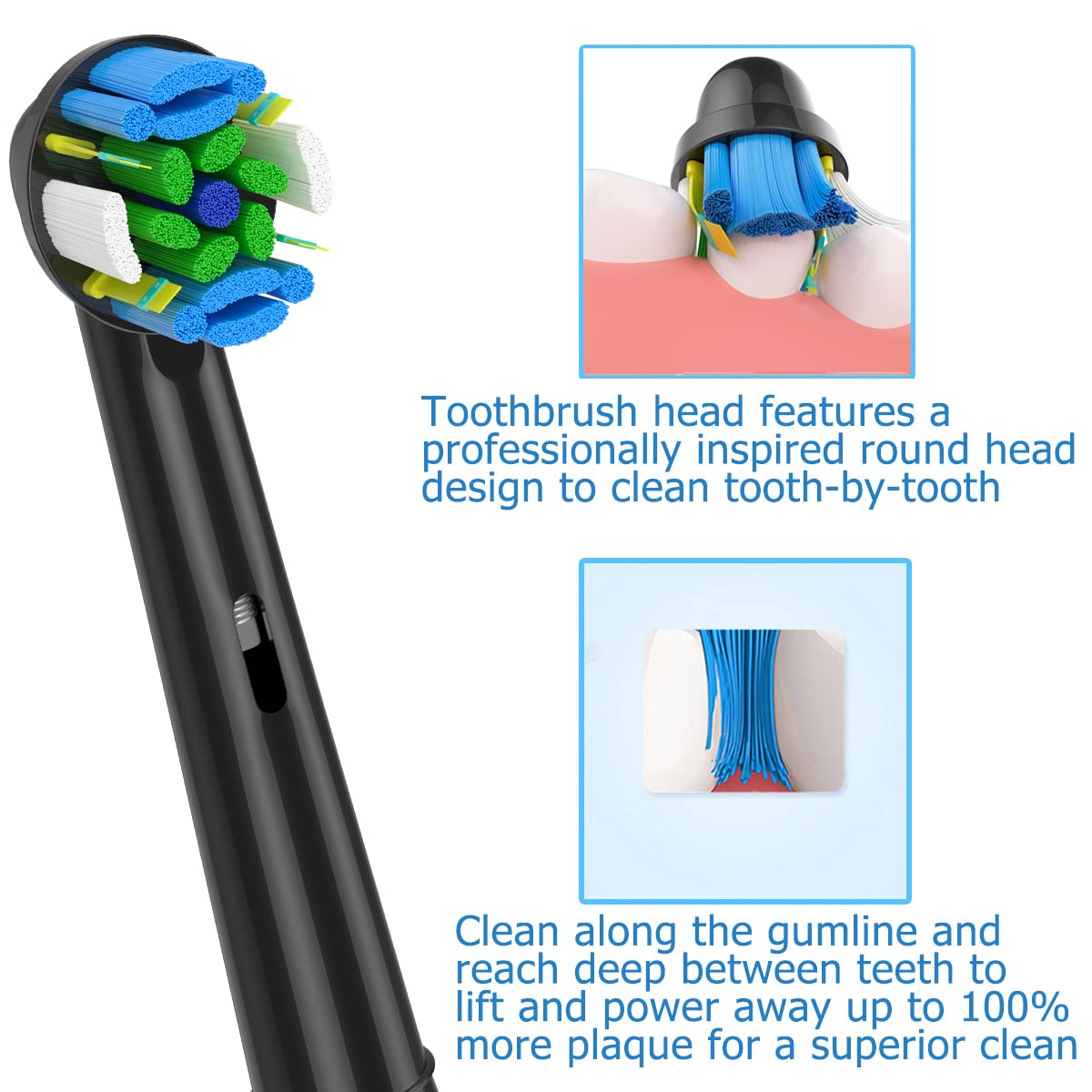 Qitizu Aufsteckbürsten Kompatibel mit Braun Oral b Elektrische Zahnbürste, 4 Floss, 4 Precision, 4 Sensitive, 4 EfficientClean Zahnbürstenaufsatz Aufsätze (16 Weiß)