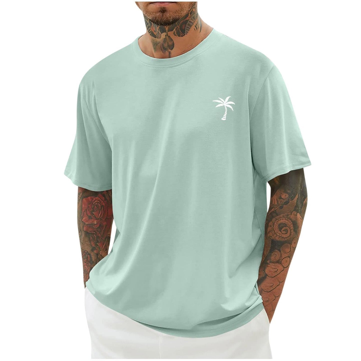 Qixiu Men’s Oversized Vintage T-Shirt