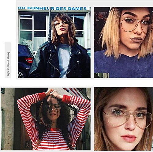 ALWAYSUV klassische Brille Metallgestell Brillenfassung Vintage Brille Dekobrillen