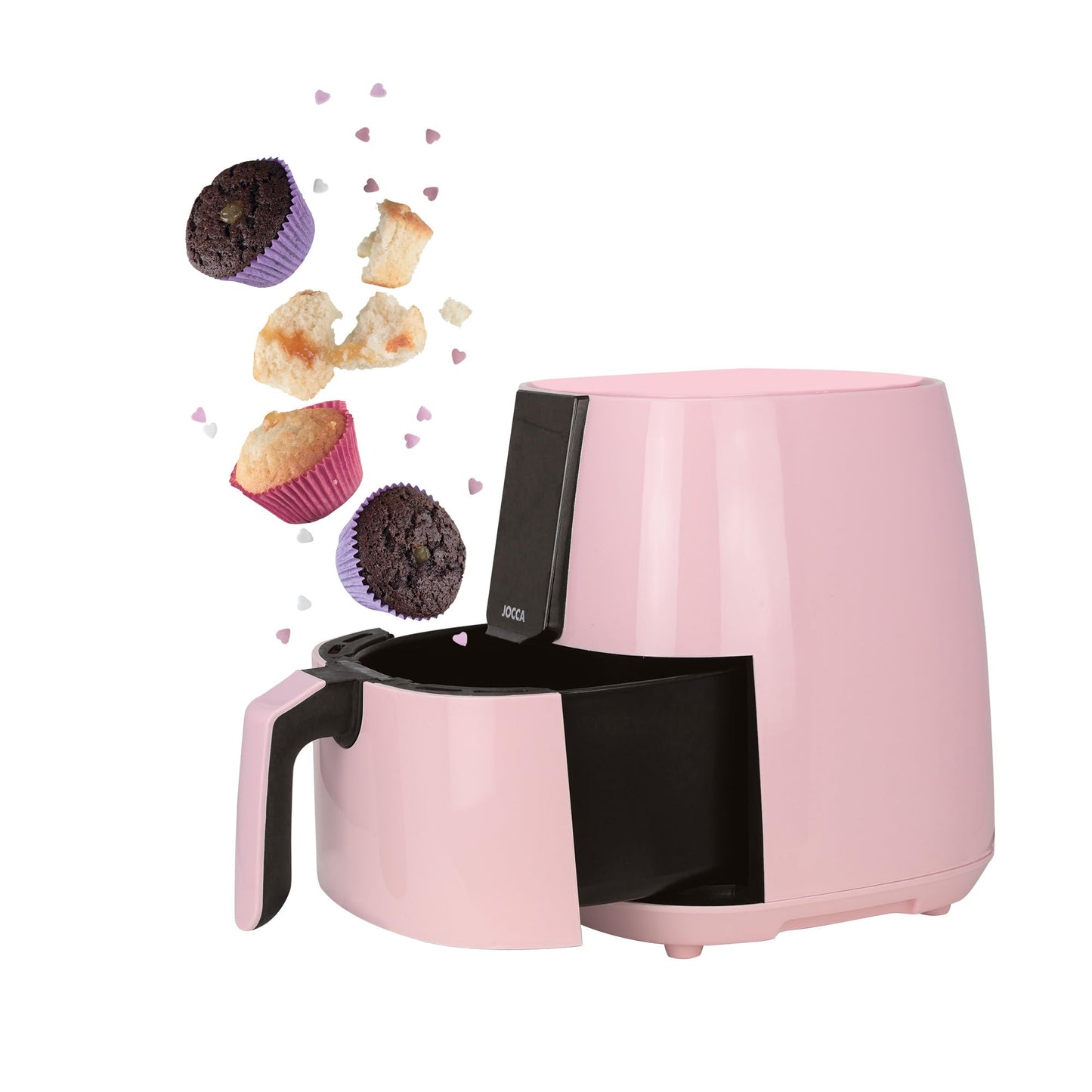 Jocca Heißluftfritteuse Sweet Line, 3,8L Fritteuse, 1450W, 8 Programme, LED Touchscreen, Timer, Rosa