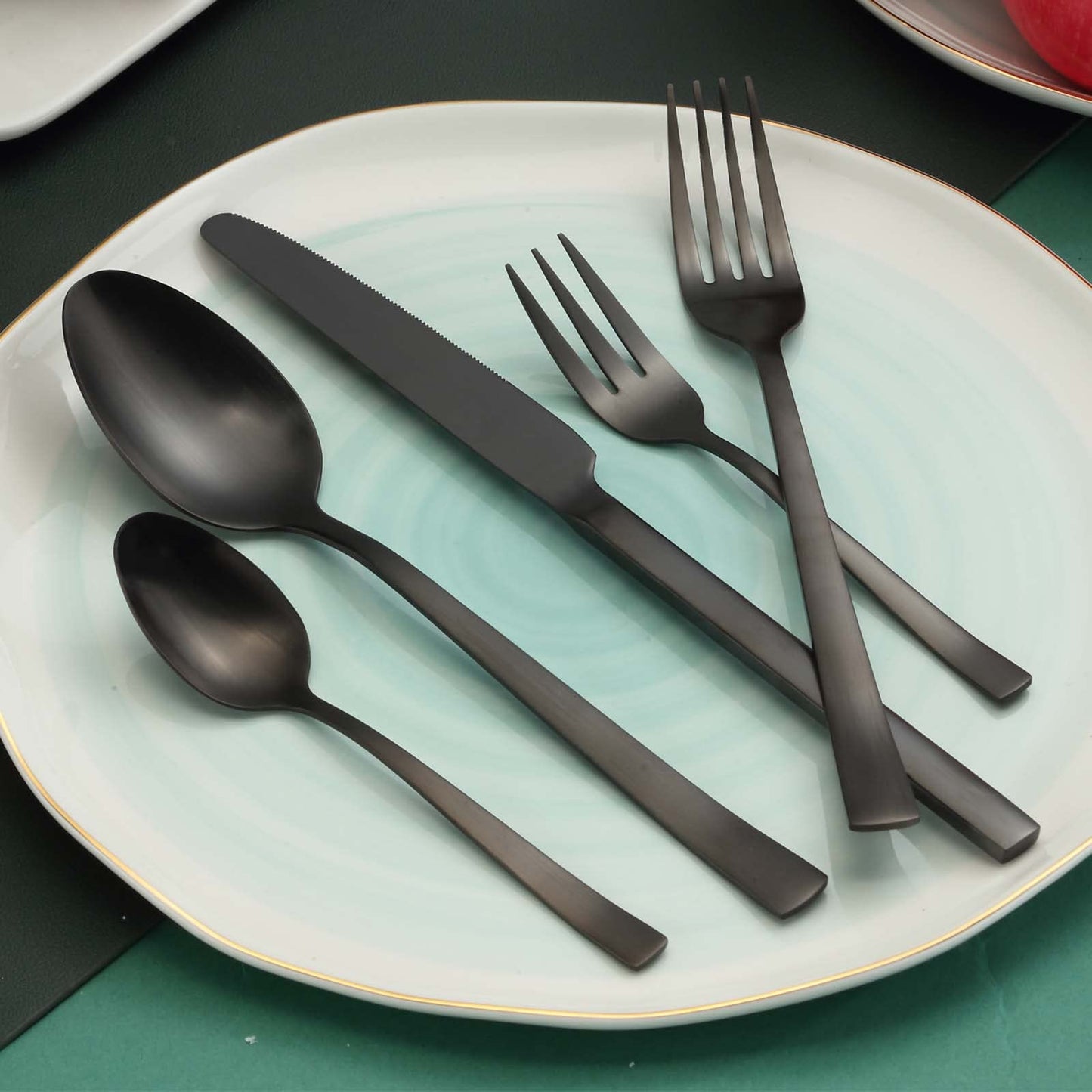 BEWOS Besteck Set für 6 Personen, 30 teilig Essbesteck Set inkl. Messer, Gabel, Löffel, Besteck Edelstahl Spiegelpoliert, Spülmaschinenfest