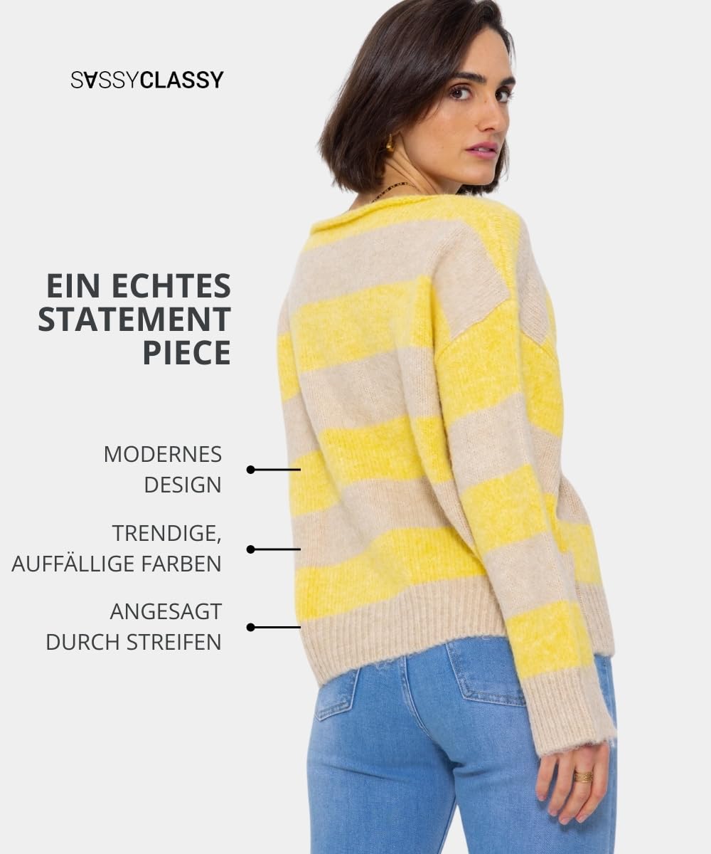 SASSYCLASSY Women’s Striped Oversize Sweater