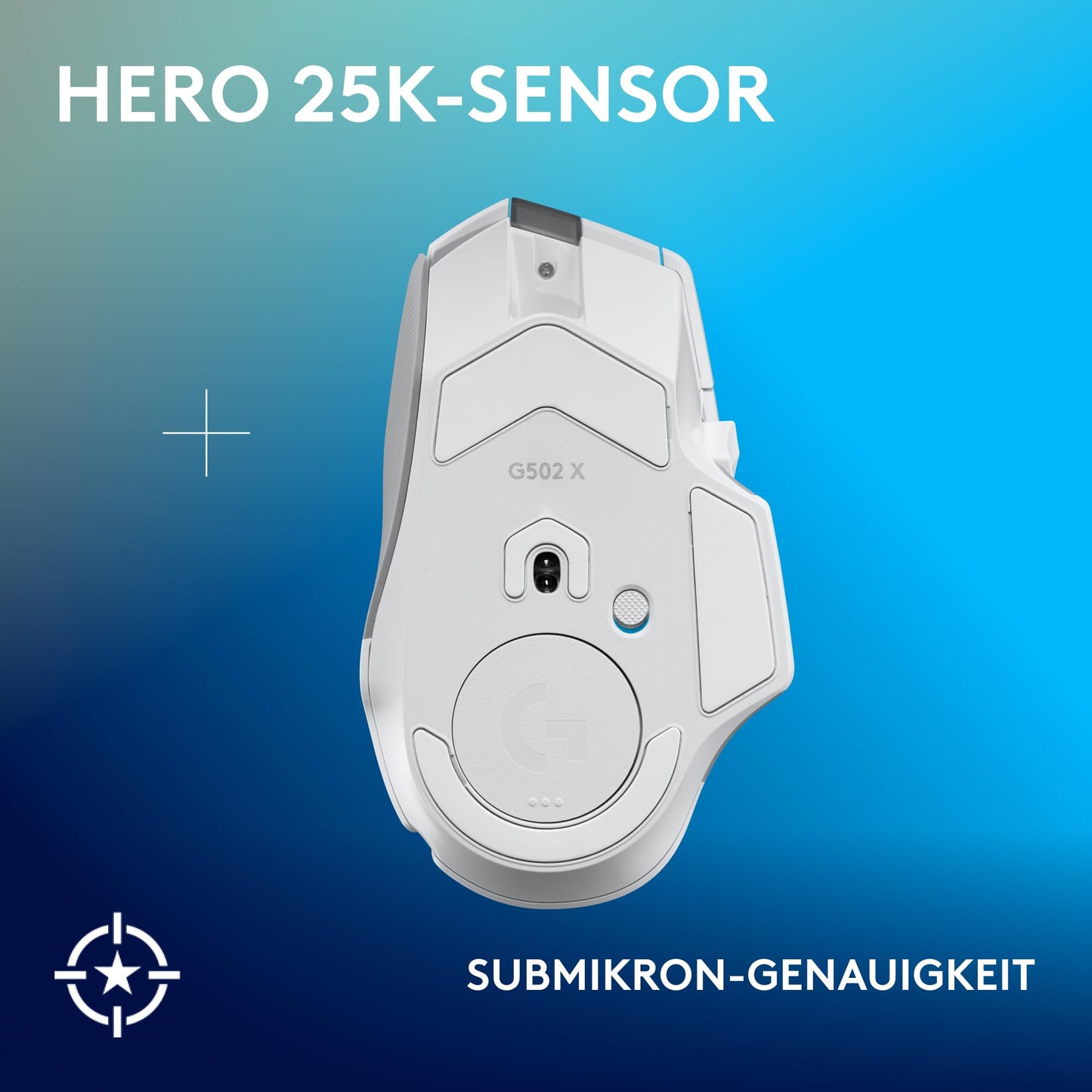 Logitech G502 X Kabelgebundene Gaming-Maus - LIGHTFORCE Hybrid optisch-mechanische Primärschalter, HERO 25K Gaming-Sensor, Kompatibel PC - macOS/Windows - Weiß