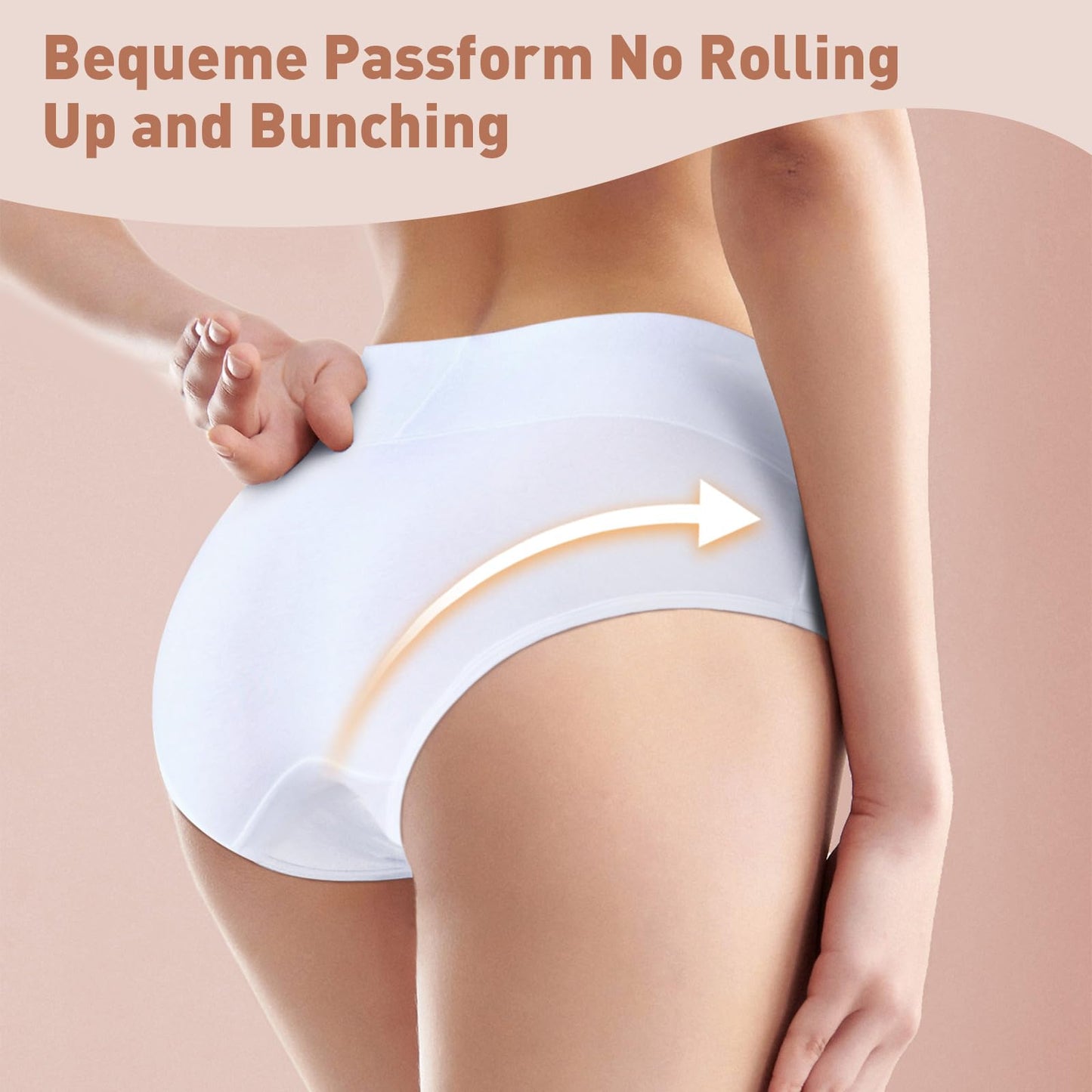 Women's High Waist Cotton Briefs Underwear 6-Pack