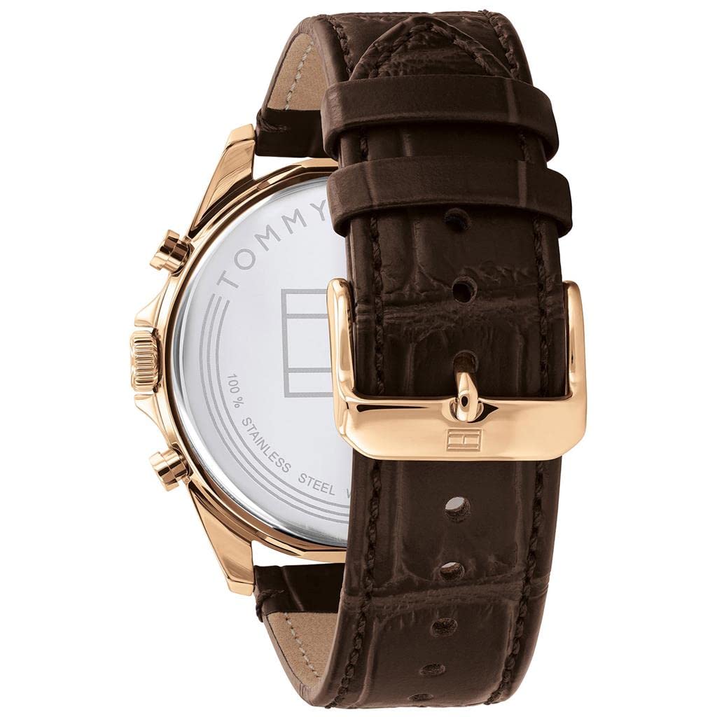 Tommy Hilfiger Multi Zifferblatt Quarz Uhr für Herren mit Silbernes Edelstahl-Mesh-Gliederarmband und Lederarmband