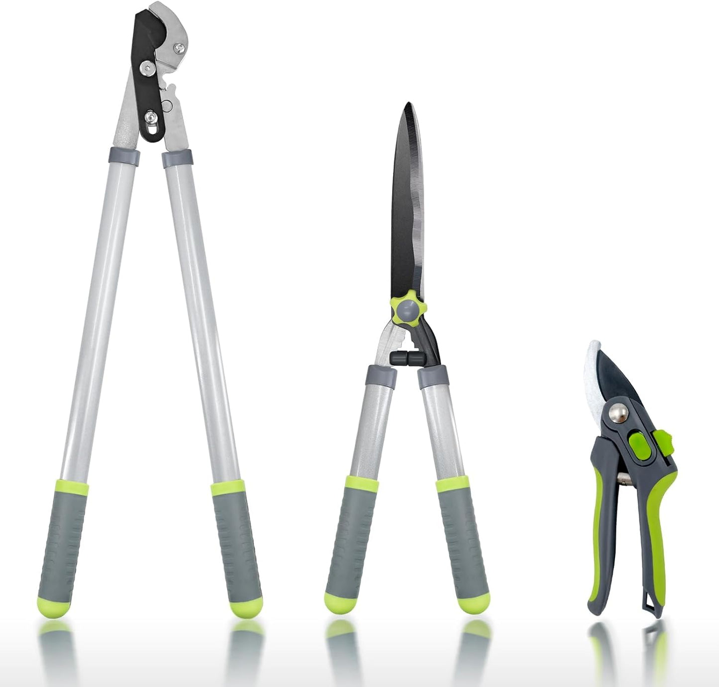 Hortem Gartenschere Set 3 STÜCKE, Scharfe Astschere 72cm, Professionellen Heckenscheren 58cm, Bypass-Baumschere