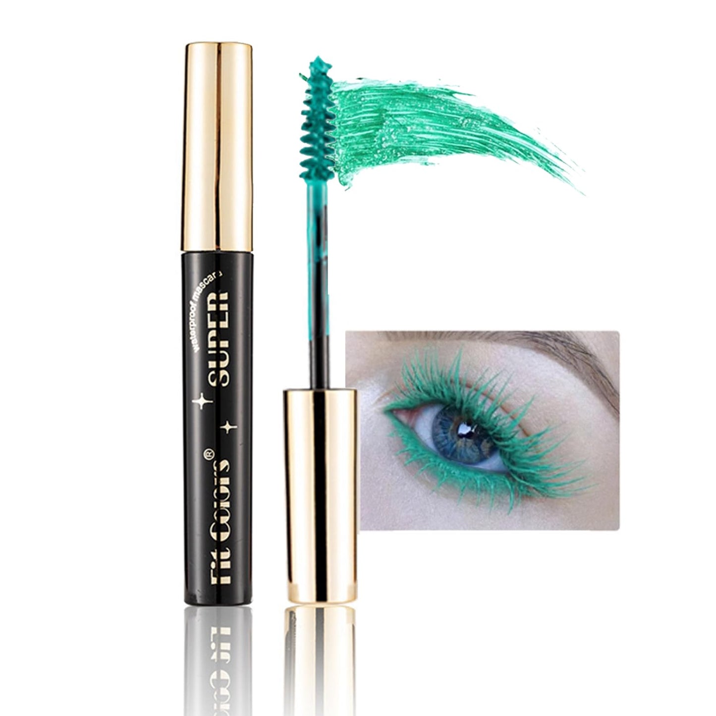 Colourful Waterproof Mascara – Volumising & Curling (Green)