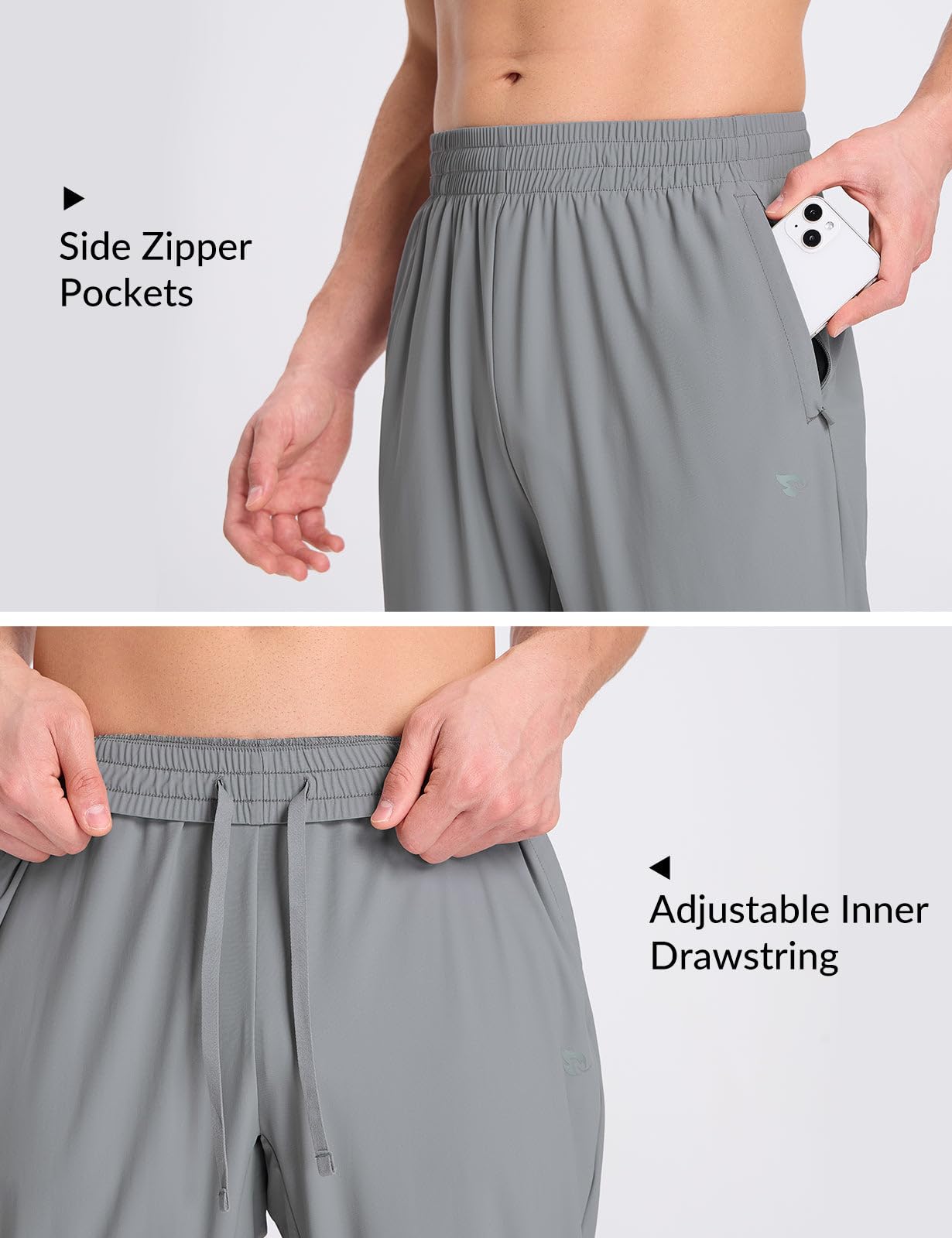 Baleaf Men’s Quick-Dry Joggers – Lightweight Nylon Running Pants