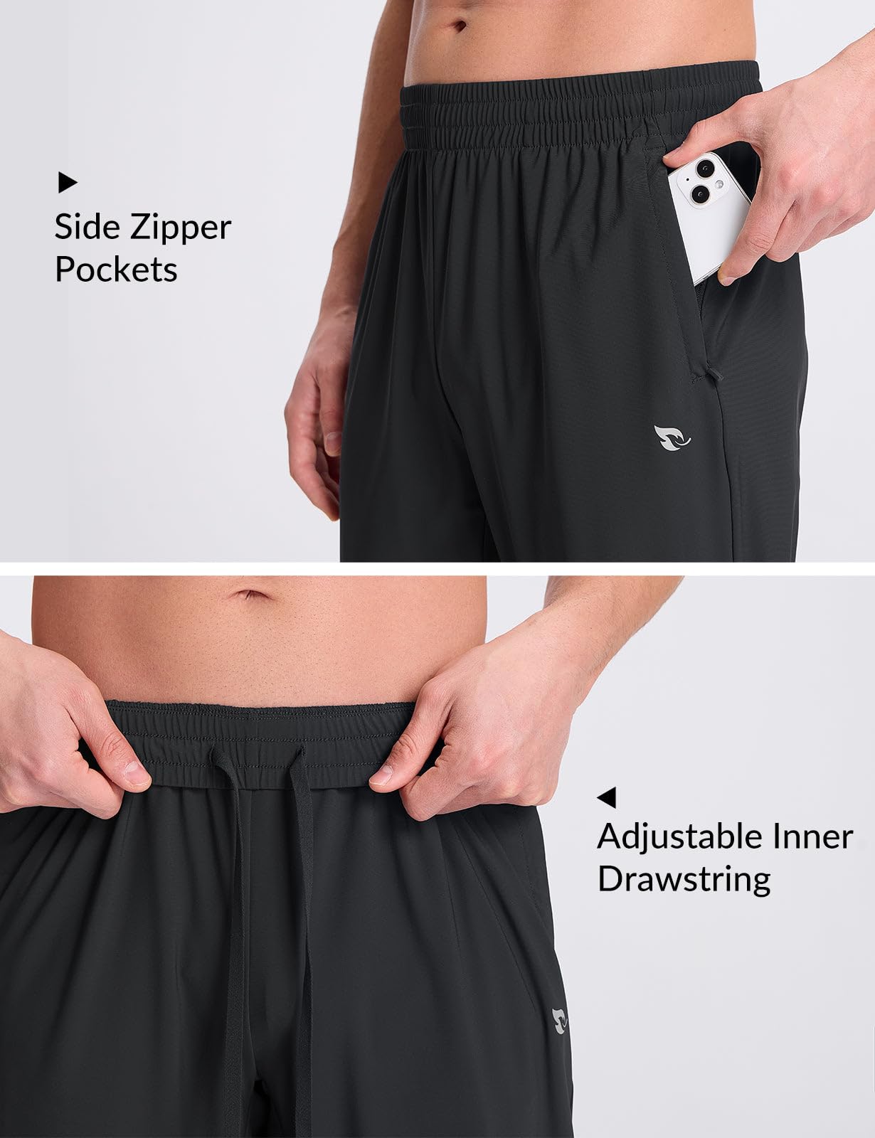 Baleaf Men’s Quick-Dry Joggers – Lightweight Nylon Running Pants