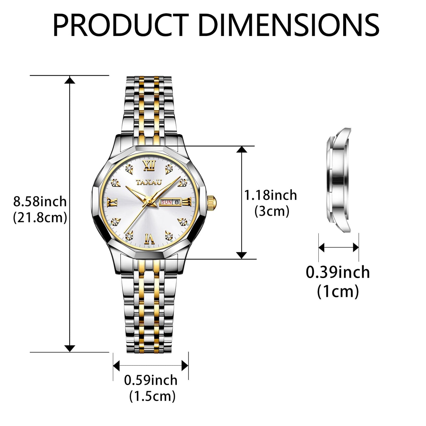 Taxau Uhr Frauen Luxus Edelstahl Uhren Frauen Kleid für Frauen wasserdichte Analog Quarz Damenuhren Klassische Reloj para Mujer