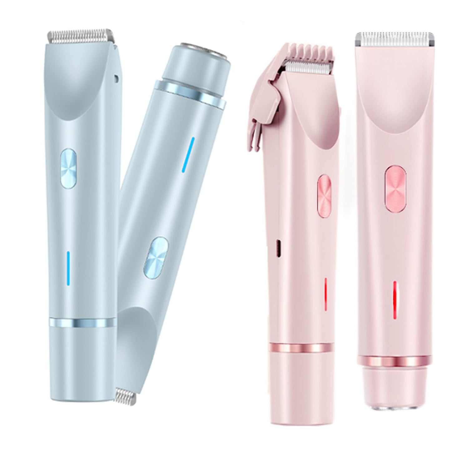 Pelvora Trimmer, 2-In-1 Elektrischer Rasierer Damen Intimbereich Intimrasierer für Frauen, Wasserdicht Elektrische Intimrasierer für Frauen (Rosa)