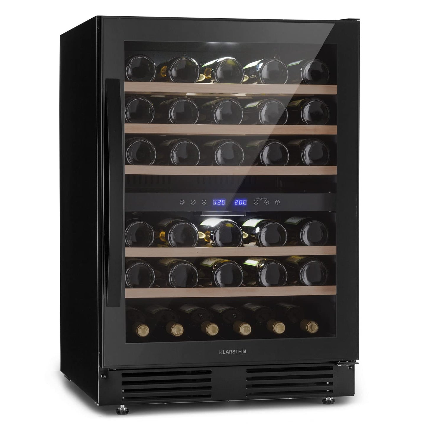 Klarstein built-in wine refrigerator, 2 zone drinks refrigerator small, small wine cabinet 306L, small wine refrigerator with glass door, indoor/outdoor bottle refrigerator, wine fridge 116 bottles