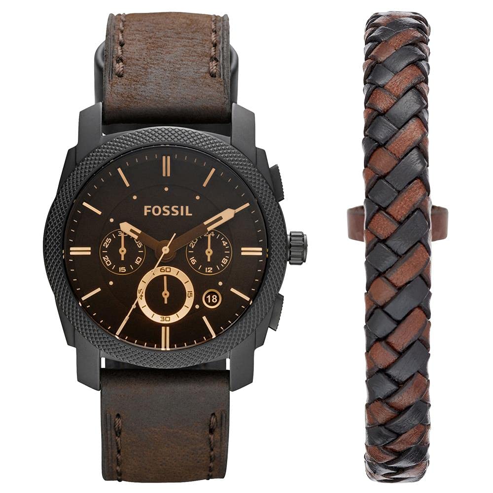 Fossil Machine Uhr für Herren, Chronographenwerk mit Edelstahl- oder Lederarmband