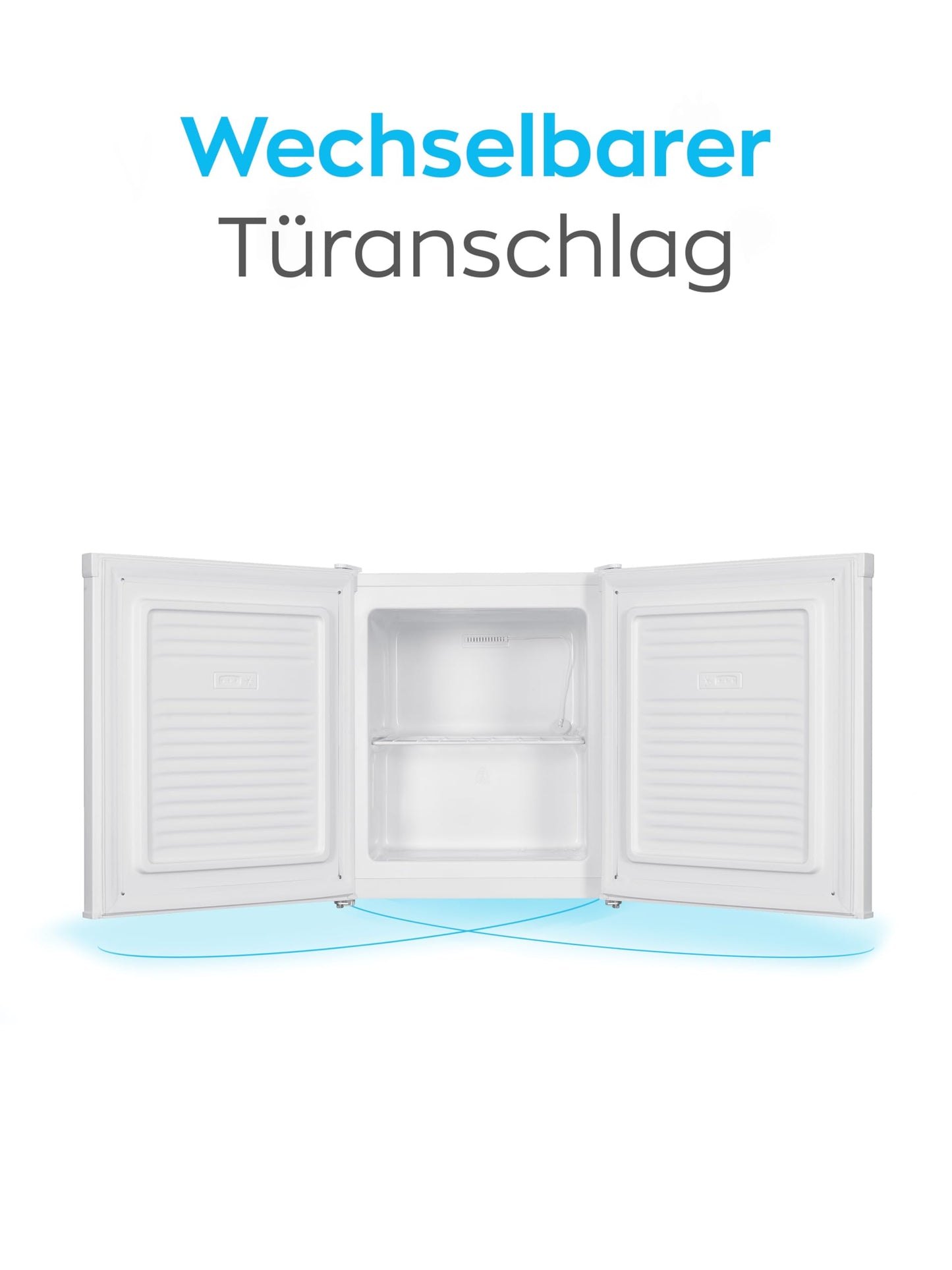 Heinrich's mini freezer 33L -18°C small compact quiet: 40db freezer box; changeable door hinge; mini freezer, perfect for office camping outdoor (white)
