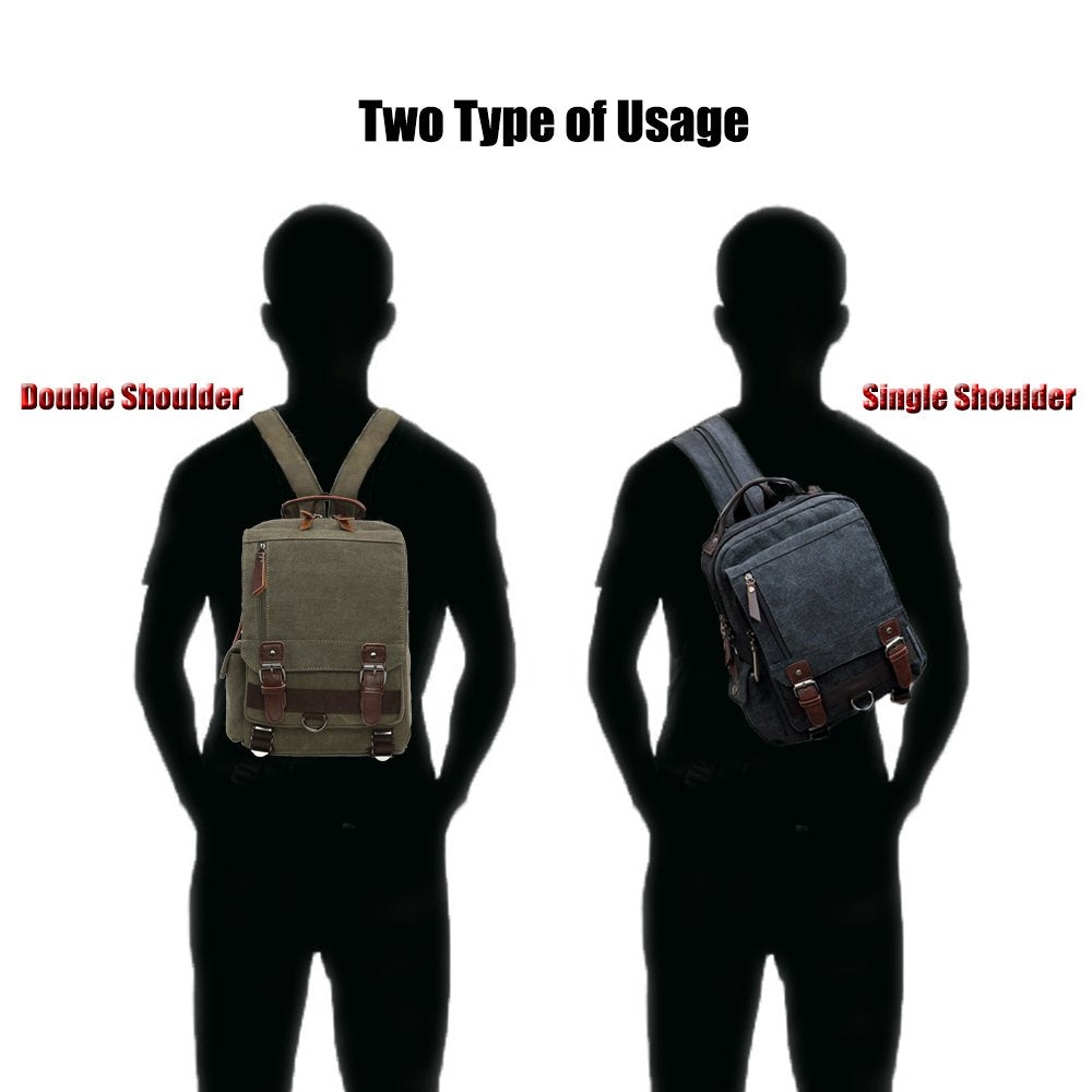 LOSMILE Vintage Canvas Backpack for Men & Women