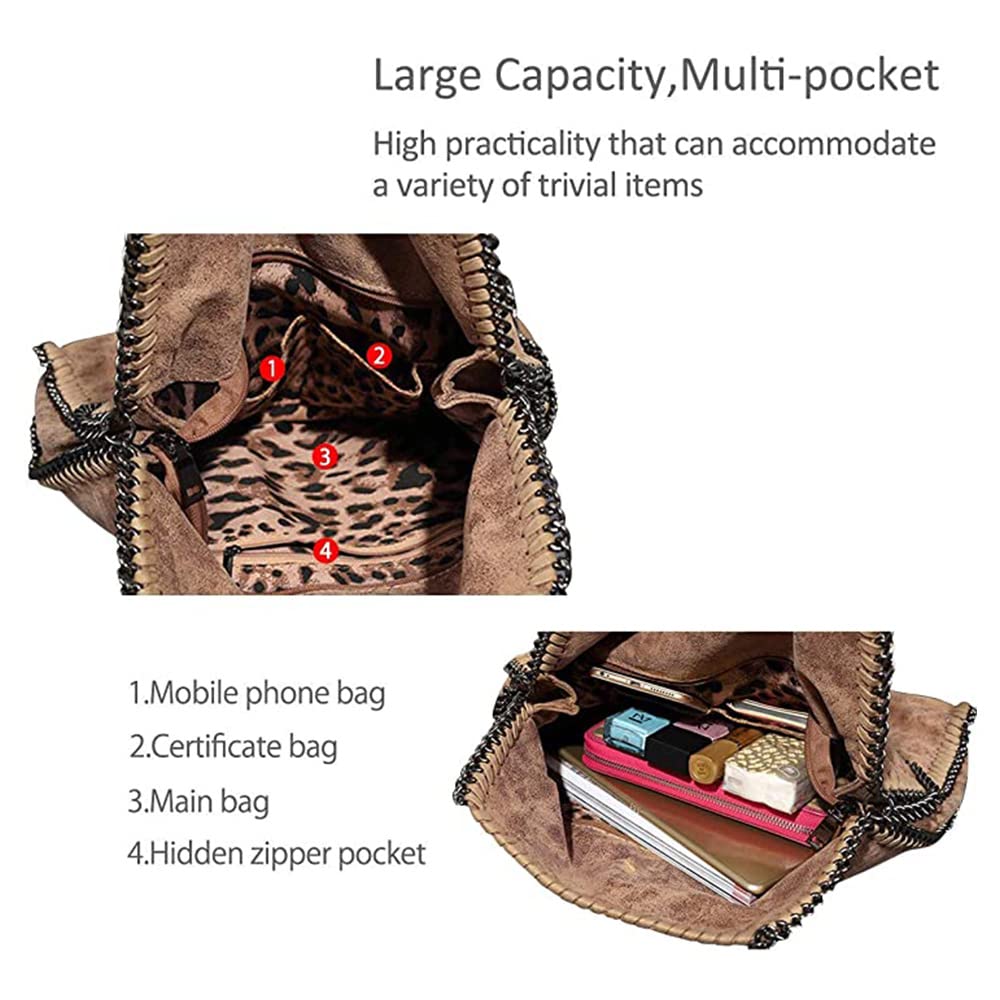 Women’s Chain Crossbody Bag – Large Hobo Shoulder Bag