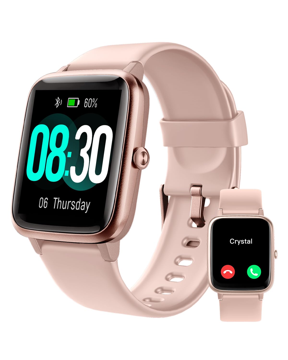 GRV Smartwatch für Damen Herren mit Telefonfunktion,Fitnessuhr mit Pulsmesser SpO2 Schlafmonitor Schrittzähler IP68 Wasserdicht,Multi Sportmodi Smart Watch Fitness Tracker für iOS Android Handy