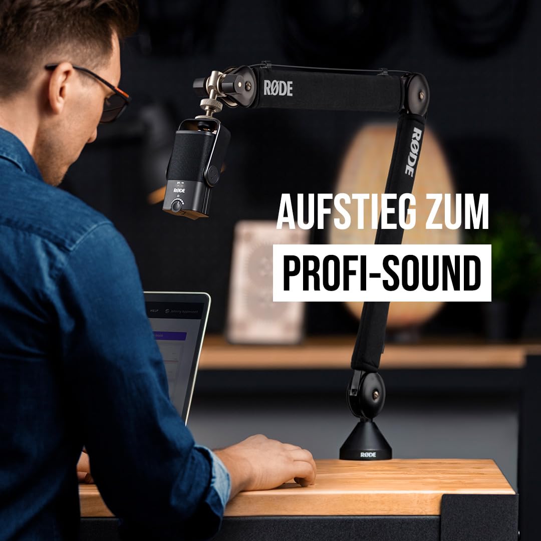 RØDE NT-USB+ Professionelles USB-Mikrofon für Profi-Audioaufnahmen direkt auf dem Computer oder Mobilgerät, schwarz