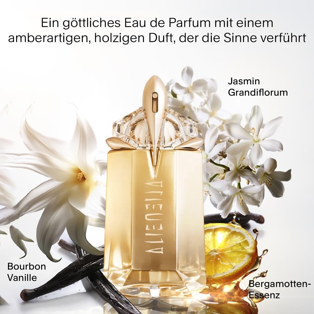 MUGLER Alien Goddess Eau de Parfum, Damen-Parfum, Blumig, amberartig und holzig, Göttlicher Duft, Nachfüllbar