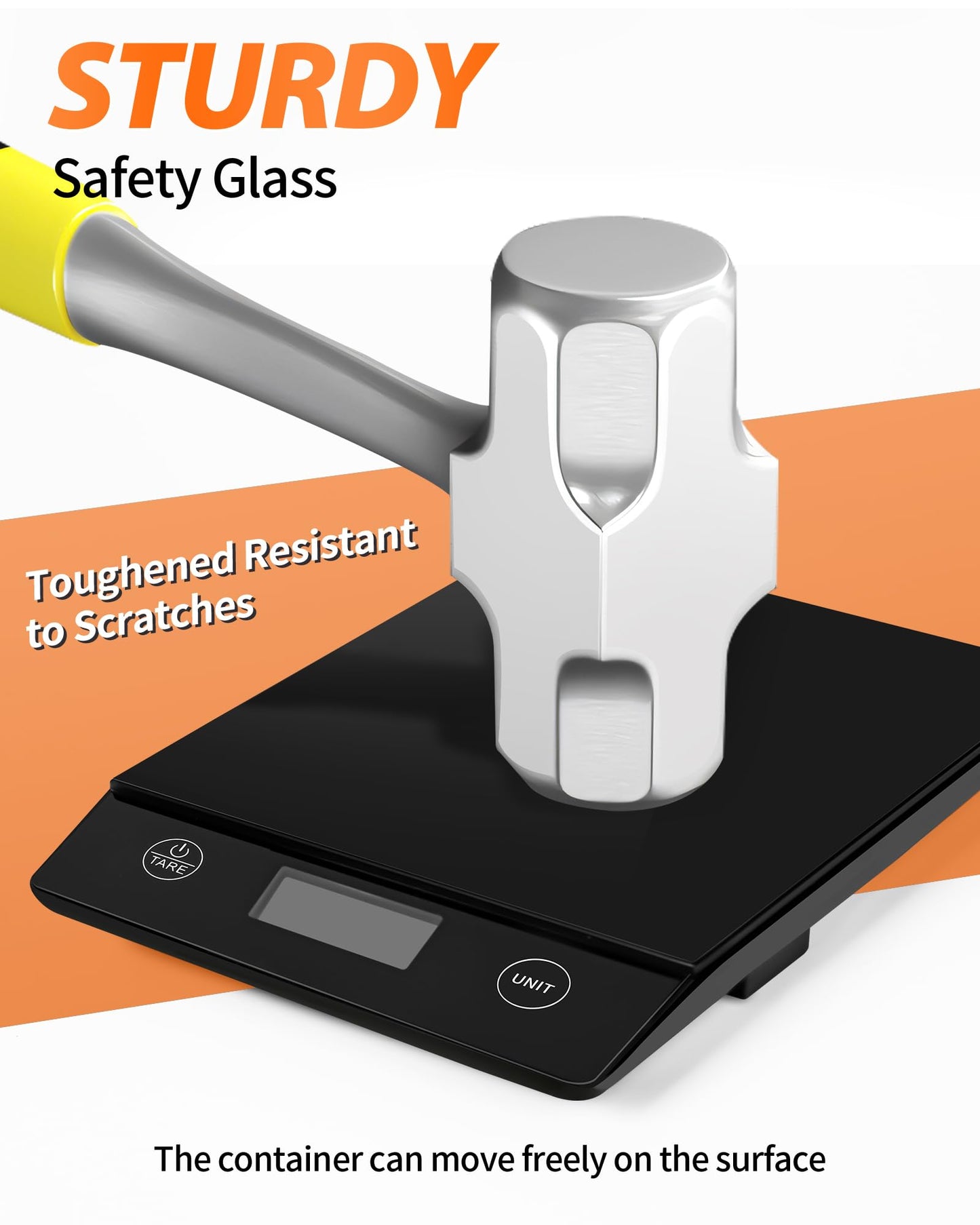 Küchenwaage Digital,Küchenwaage Geneigtes Display,Waage Küchenwaage 10KG,Hochpräzise 1g Digitale Küchenwaage mit Tara-Funktion,Schwarz Glas Lebensmittelwaage Wasserdicht,Touchscreen inkl. Batterien