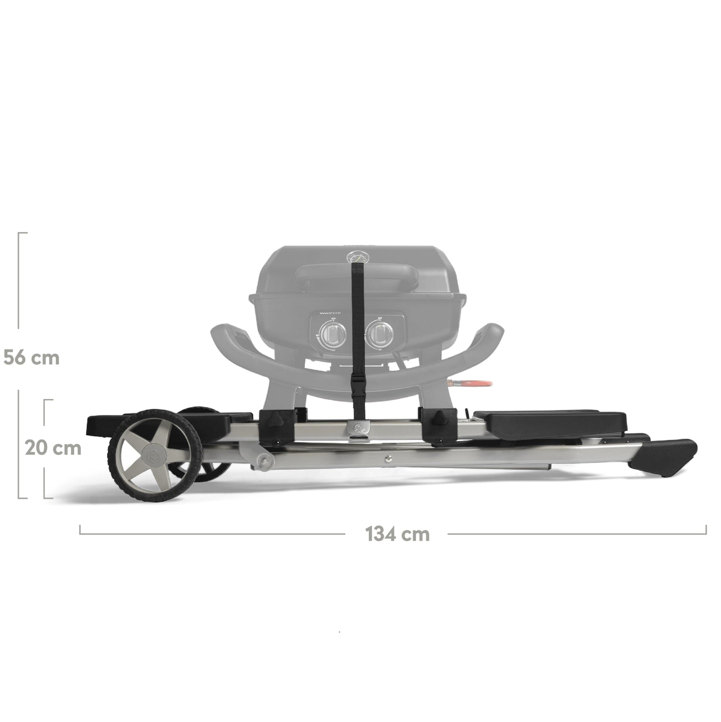 BURNHARD 2-Brenner Gasgrill Wayne 4,4 kW – Tragbarer Balkongrill - Tischgasgrill klein mit Aludruckguss Brennkammer inkl. Abdeckhaube - Gusseisen Grillrost
