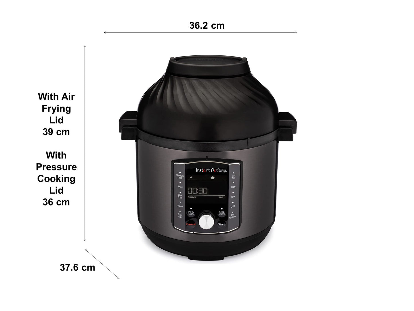 Instant Pot Duo Crisp + Heißluftfritteuse 11-in-1 Elektro-Multikocher - Schnellkochtopf, Luftfritteuse, Schongarer, Dampfgarer, Dehydrator mit Grill, Warmhalte- und Backfunktion, Edelstahl