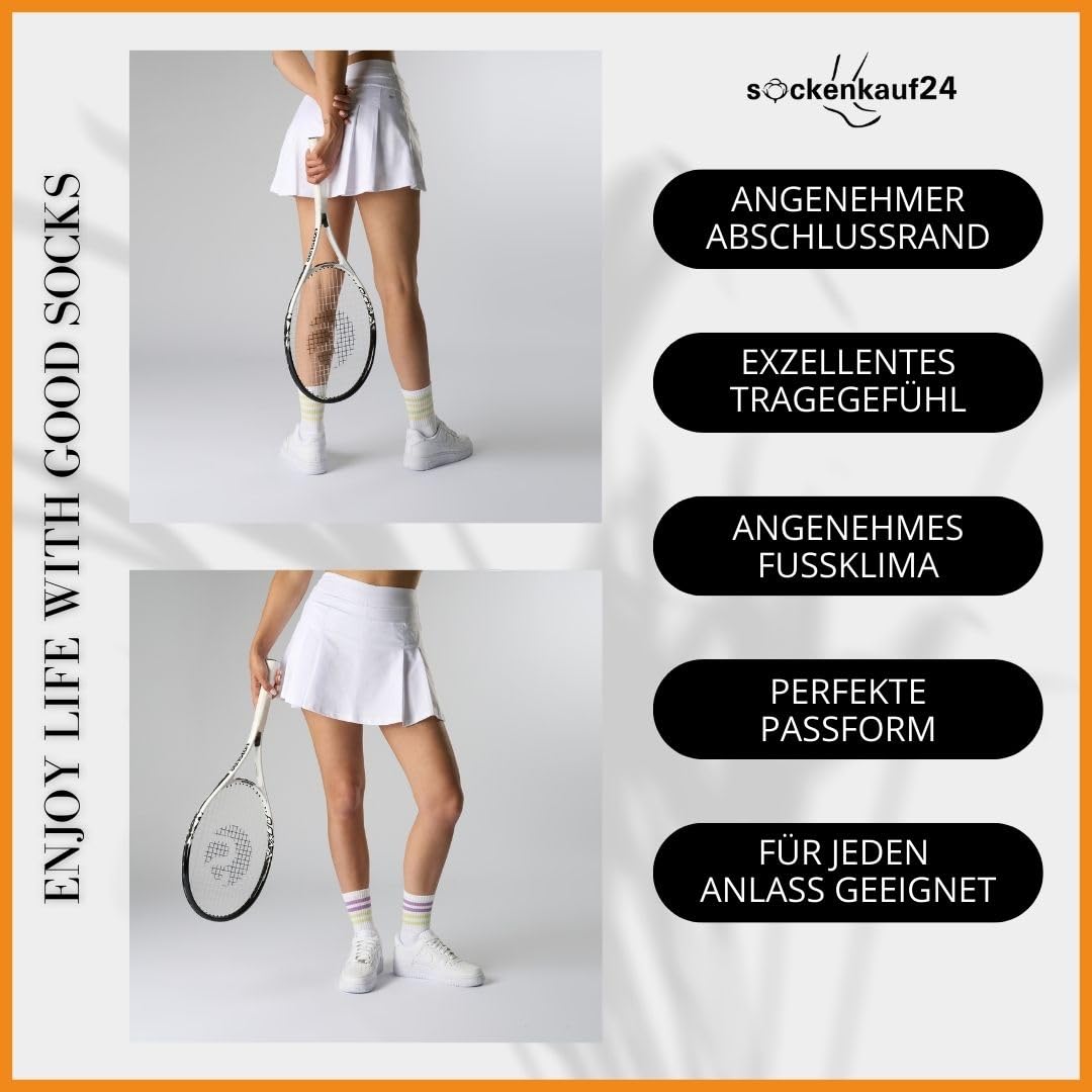 Women's Tennis Socks (6 Pairs) Sports Socks with Reinforced Heel & Toe