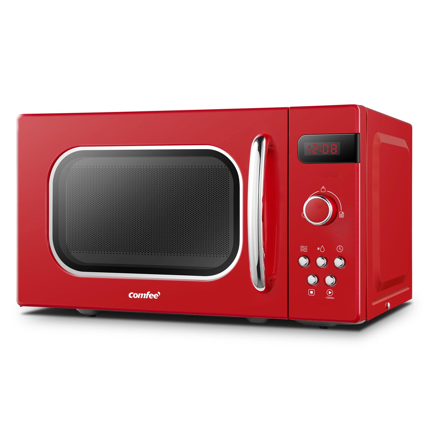 Comfee CMSN 20 wh Mikrowelle / Solo-Mikrowelle mit 5 Leistungsstufen/ Innenbeleuchtung/ easy Defrost/360°Drehteller / Zwei Drehregler/20L/700W/ Weiß, Mechanisch