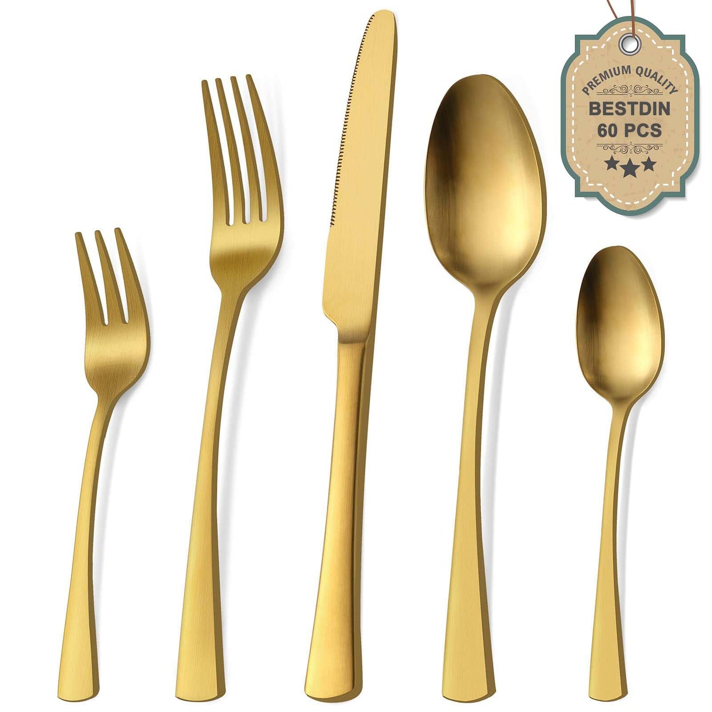 Bestdin Besteck Set 6 Personen, 30 teilig Edelstahl Besteckset, Essbesteck Set mit Messer Gabel Löffel, Hochwertiges Edelstahlbesteck, Spülmaschinenfest.